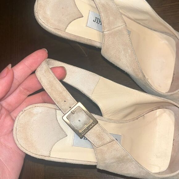 Jimmy Choo Biege suede sandal/heels - Picture 4 of 10